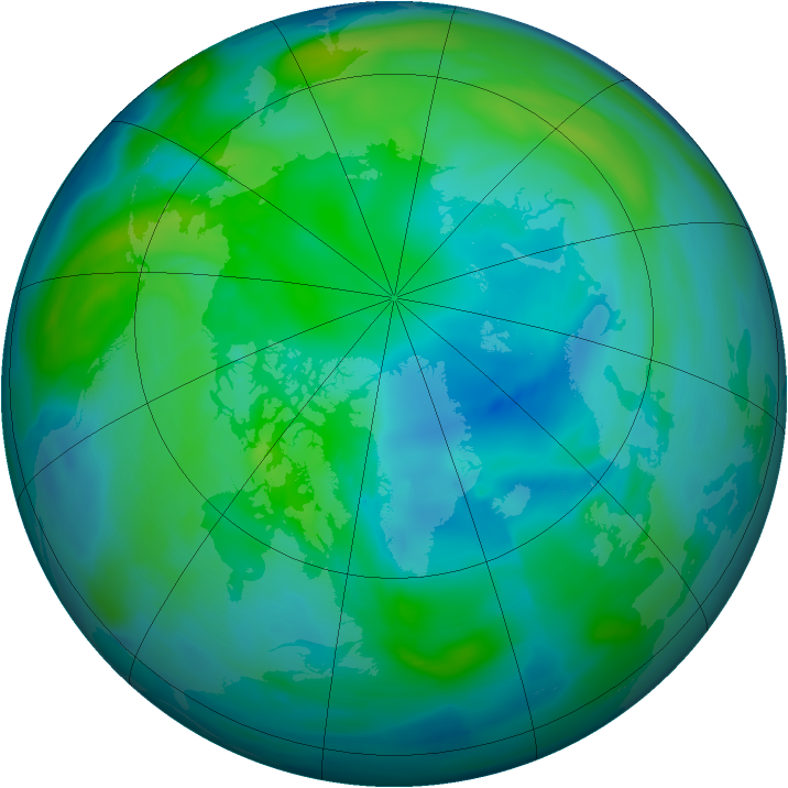 Arctic ozone map for 13 October 2014